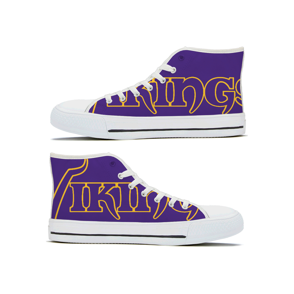 Women's Minnesota Vikings High Top Canvas Sneakers 002